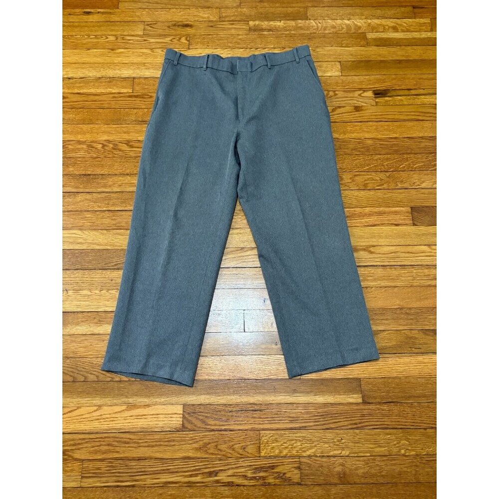 Vintage Levi's Action Slacks Straight Leg Men's Size 34x27 Gray Flat Front Poly